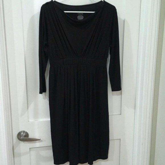 Robe De Grossesse Liz Lange Noire - Taille S - Manches 3/4 Stretch - Occasion Très Bon état